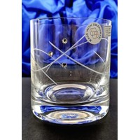 LsG-Crystal Skleničky broušené na Whisky Swarovski krystaly spirála Lucia dárkové balení satén Barline-501 280 ml 2 Ks.