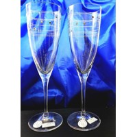 Sekt Glas/ Champagnergläser 36 x Swarovski Kristall Muster Claudia-563 220 ml ...