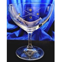 Cocktail-Gläser/ Sektschale/ Eisschale 24 x Swarovski Stein Hand geschliffen K...