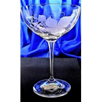 Sektschale/ Champagner Glas Hand geschliffen Muster Weinlaub Kate-3691 210 ml ...