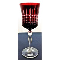 Weißwein Glas/ Weißweingläser rotes Glas geschliffen poliert L- 5710 320 ml 2 ...